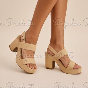 LC Lauren Conrad | Jonina Wedge Sandals, Raffia